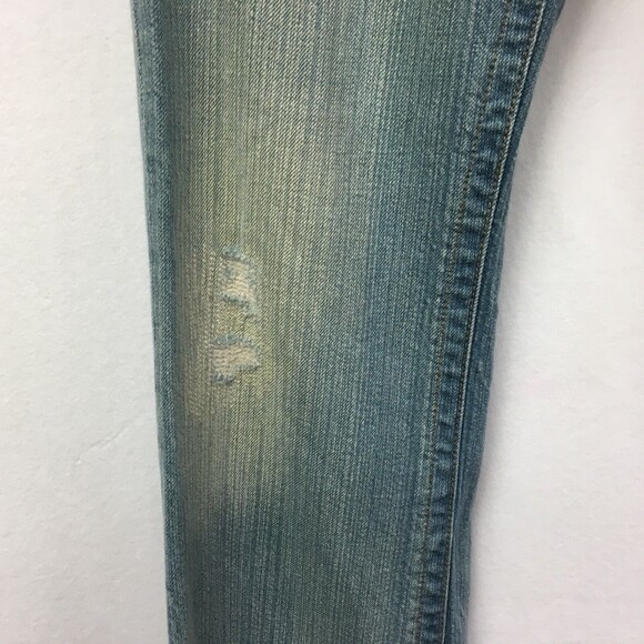 Guess Jeans Women's Pants 31 Modele Light Blue Denim Distressed - Picture 3 of 9